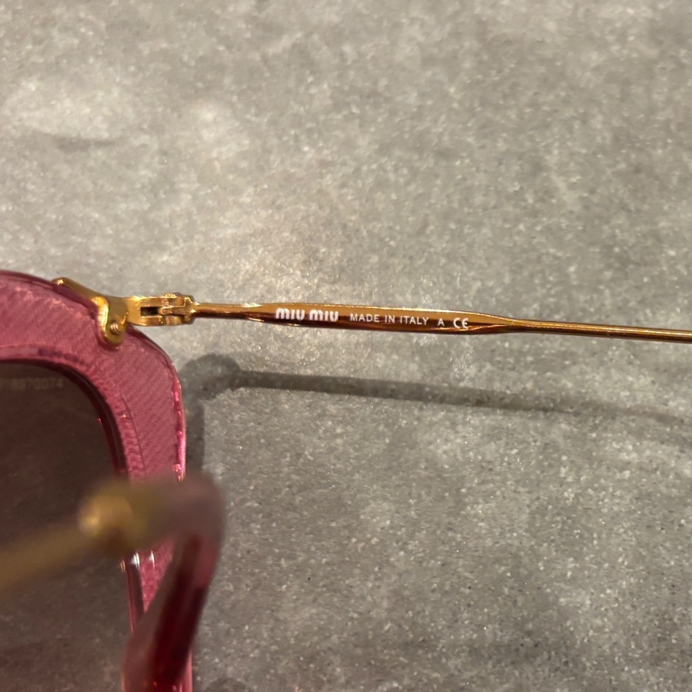 Miu Miu Glitter Sunglasses Pink Glitter - Picture 8 of 9